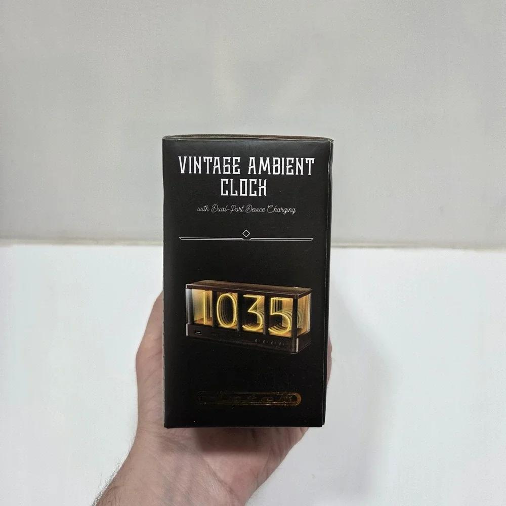 Vintage‎ Ambient Clock with Dual-Port Device Charging New In Box